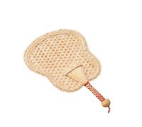 MAGICLULU Handmade Cattail Leaf Shape Elegant Design Cooling Fan Yellow Portable Handheld Fan with Good Toughness for Beaches and Outdoor Use