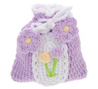 MAGICLULU Handmade Mini Crochet Drawstring Coin Purse Small Tulip Pattern Pouch for Earphone Storage Women’s Portable Wallet Bag