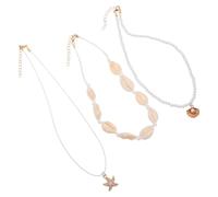 MAGICLULU Hawaiian Style Shell Pendant Necklace for Women, Short Choker | Handmade Beaded Design, Lightweight Comfortable Wear, White Finish, Summer Outfits and Beach Occasions