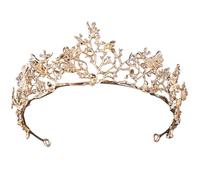 MAGICLULU Head Decoration Delicate Vintage Style Tiara Wedding Elegant Golden Alloy Bridal Crown, Princess Accessories for Women for Important Days and Festivals