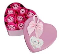 MAGICLULU Heart-shaped Soap Flower Box Floral Scented Soap Box Simulation Flower for Anniversary Valentine's Bouquet for Shower Favours