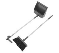 MAGICLULU Heavy Duty Long Handle Broom and Dustpan Set with Self Cleaning Teeth for Multi Surface Cleaning Upright Design for Kitchen Bathroom Office Indoor and Outdoor Use Comfortable