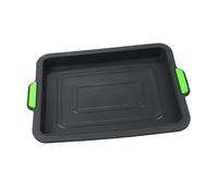 MAGICLULU High-Temperature Resistant Baking Plate Enamel Round Shape Cake Biscuit Tray Black