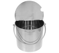 MAGICLULU Ice Cube Bucket Stainless Steel Bucket Large Capacity Silver Portable Design Flip Lid Multifunction Use Handle for Tea and Beverages at Family Gatherings and Camping