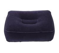 MAGICLULU Inflatable Airplane Foot Rest Pillow Height Travel Essential Under Desk Foot Hammock for Plane Car Office Portable PVC Flocking Leg Support Pad in Navy Blue