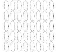 MAGICLULU Iron Ball Chain Smooth Surface Beaded Links with Pre-Attached Connector Clasp 50pcs for Key Chain Making and Jewelry Accessories for Creative Crafts and Assembling Accessories