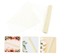 MAGICLULU Jacquard Mesh Yarn Flower Packaging Wrap, Milky White Decorative Bouquet Wrapping Yarn for Floral Arranging, 4.5m Roll Suitable for Party and Valentine’s Day Wrapping