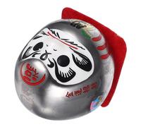 MAGICLULU Japanese Ceramic Fortune Figurine Ornament for Car Dashboard and Home Decor Silver-plated Lucky Statue with Vibrant Color Compact Zen Sculpture for Restaurant Hotel Office and