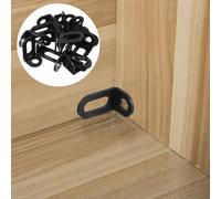 MAGICLULU L Bracket Corner Braces Metal Right Angle Brackets Adjustable Black Furniture Mounting Supports for Cabinets and Shelves 20Pcs