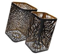 MAGICLULU Lampshade Eye Protection Feature for Table Lamps 2pcs Square Black Iron with Hollow Out Design Sturdy and Simple Style Lamp Shade Suitable for Bedroom or Anywhere You Want