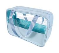 MAGICLULU Large Capacity Makeup Bag with Portable Handle Stylish Patchwork Design Travel Toiletry Organizer Pouch for Women Splashproof Cosmetic Storage for Efficient Beauty Essentials