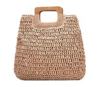MAGICLULU Large Capacity Straw Beach Bag for Women, Practical and Decorative Khaki Handbag, for Outdoor Use and Parties, Oversized Summer Storage Tote