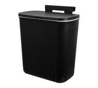 MAGICLULU Large Capacity under Sink Waste Bin for Kitchen Cabinet, Black Rectangular Pp Trash Can with Space-saving Slide Lid, Wall Mounted and Sealed to Prevent Odors, for Camping or Office