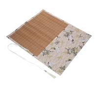MAGICLULU Large-Capacity White Bamboo and Cloth Pencil Roll Case for Calligraphy and Painting Brush Storage, Easy to Use and Carry, for Art Students and Artists