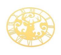 MAGICLULU Large DIY Wall Clock with Acrylic Mirror Surface and Plum Blossom Deer Design Silent Roman Numerals for Home Living Bedroom Office Decoration and Easy to Clean