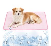 MAGICLULU Large Dog Cooling Mat in Pink Foldable and Cool Breathable Ice Silk and Cotton Summer Cooling Pad for Dogs and Cats for Kennel and Car Travel Use Smart Choice