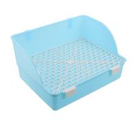 MAGICLULU Large Rabbit Litter Box with Flip Resistant and Splashproof Plastic Design, Corner Shape with Grate Elevated Sides and Sturdy Base, for Guinea Pig and Hamster Pet Cage Enclosure