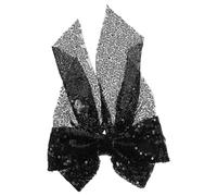 MAGICLULU Large Sparkling Sequin Bow Hair Clip for Girls, Comfortable to Wear Black Cloth Hair Accessory for Fashionable Ponytail Styling
