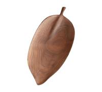 MAGICLULU Leaf Food Serving Dish Food Serving Plate Black Walnut Delicate Hand Carved Leaf Shaped Creative Unique Visual Beauty Fruit for Dessert Shop and Special Occasions