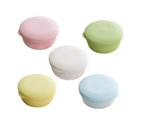 MAGICLULU Leak Proof 2pcs Circular Soap Box with Interlayer Sturdy Plastic Soap Dish for Home and Travel Portable Waterproof Container Yellow