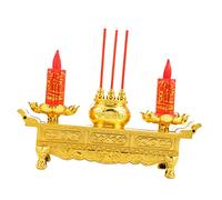 MAGICLULU Led Buddha Candle Holder Lotus Design Retro Electric Chinese Candlestick Dual Power Supply for Buddhist Decoration Flameless Light for Meditation and Worship