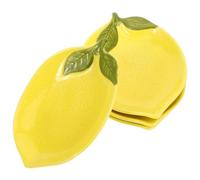 MAGICLULU Lemon Shaped Ceramic Serving Bowl 5.91X4.13X0.79In Small Fruit Dessert Salad Bowl Kitchen Tableware Easy Clean