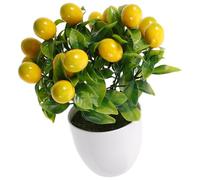 MAGICLULU Lemon Tree Fake Plant Potted Artificial Lemon Tree Indoor Bonsai No Maintenance