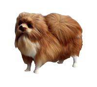 MAGICLULU Lifelike Pomeranian Model Decor Solid Simulated Dog Figurine for Home Dorm Educational Inspiring Imagination and Animal Learning Display