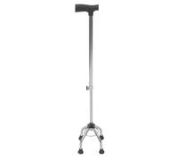 MAGICLULU Lightweight Adjustable Quad Cane Aluminum Alloy Walking Stick with Telescopic Feature and Four-Corner Base for Seniors Outdoor Hiking and Walking Assistance