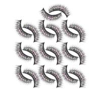 MAGICLULU Long Fiber False Eyelashes with Shiny Gems 10 Pairs Black Wispy Lashes for Stage Use Comfortable for Makeup Beginners