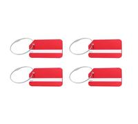 MAGICLULU Luggage Tags Baggage Tags for Easy Identification Aluminium Alloy 5pcs with String and Screw Connector Sturdy Red for Suitcases, Travel Accessories