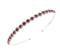 MAGICLULU Luxurious Red Rhinestone Hairband Flower Headpiece Alloy Material Lightweight Bridal Crystal Headband for Wedding and Thanksgiving Hair Accessories