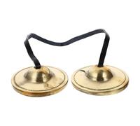 MAGICLULU Meditation Cymbal Bell Religious Percussion Instrument Strap Sturdy and Convenient to Carry Golden Yoga Cymbal Bell for Mindfulness Practice and Religious Ceremony 6.5Cm