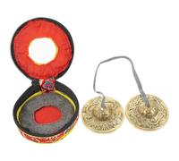 MAGICLULU Meditation Cymbal Bell with Storage Bag Handmade Pure Copper Tibetan Percussion Instrument for Yoga and Thick Tone for Mindfulness and Buddhist Practice Random Color