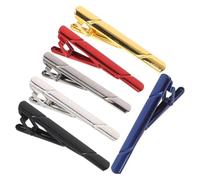 MAGICLULU Men Necktie Clamp 6PCS Titanium Steel Mirror Finish Minimalist Style Suit Accessories for Office Formal Events