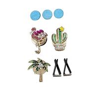MAGICLULU Metal Car Air Vent Clip 3 Pieces Sturdy Air Freshener Clips Flamingo Cactus Car Decor