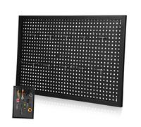 MAGICLULU Metal Pegboard Wall Organizer Black Metal Rack with Hooks Versatile Tool Storage Panel for Garage Workshop Kitchen and Office Wall-Mount Display Board for Efficient Organization