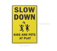 MAGICLULU Metal Warning Sign for Boy Girl Playing Weather Resistant Design for Streets to Slow Down Drivers and Ensure Road Safety