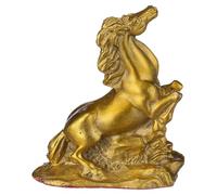 MAGICLULU Mini Brass Horse Statue: Miniature Brass Animal Sculpture - Feng Shui Wealth Luck Figurine for Office Desk and Home Decor - Chinese Style New Year Decor