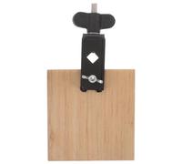 MAGICLULU Mini Cowbells Drum Wood Percussion Block Instrument Cowbell with Mount Solid Wood Material Shape Portable Design Clean Resonant Sound Khaki Colour for Drum Kits and Band