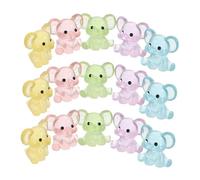 MAGICLULU Mini Elephant Figurines Decorative Accessories Glow the Dark 15pcs Resin Cute Miniature Design Animal Ornaments Resistant to Fading for Living Room Shelves