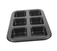 MAGICLULU Mini Loaf Baking Pans Non-Stick 6-Cavity Square Carbon Steel Bread and Cake Baking Pan Set for Home and
