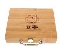 MAGICLULU Mini Mahjong Packaging Box Potable Mahjong Box 8.3x6.3x2.8inch Vintage Wood Multifunctional Use Easy Transport Elegant Storage for Events and Parties