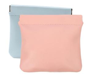 MAGICLULU Mini Makeup Bag for Storage 2pcs Lipstick Case Organizer in Pu Leather, Reliable and Practical Small Cosmetic Pouch for Travel and School Use for Lip Gloss and Little Things