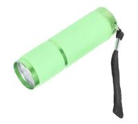 MAGICLULU Mini Nail Flashlight UV Detector with LED Purple Light Green Aluminum Alloy Manicure Lamp for Home DIY and Nail Salon Use Compact Creative with Rubber Grip Powered by 3 Aaa