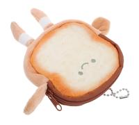 MAGICLULU Mini Plush Toast Coin Purse Bread Coin Pouch Soft Fabric Portable Multifunctional Storage Cute Kawaii Style for Daily Routine and Traveling