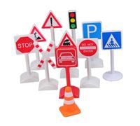 MAGICLULU Mini Traffic Signs for Traffic Lights Stop Signs Roadblocks Crosswalk Signals for Sand Table Train Tracks Educational Play Creative Imaginative Fun