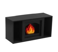 MAGICLULU Miniature Faux Fireplace Model for Dollhouse Furniture Vintage Black Mantelpiece No Assembly Needed Cozy Christmas Village Accessory for Tiered Trays and Desktop Decor