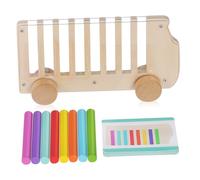 MAGICLULU Montessori Wooden Colour Matching Stick Game for Natural Wood Educational for Fine Motor Skills Visual Development Cognitive Learning Portable Early Childhood Activity