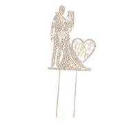 MAGICLULU Mr and Mrs Cake Topper with Heart Design Sparkling Rhinestone Wedding Cake Decor Gold and Silver Anniversary and Engagement Elegant Romantic Keepsake